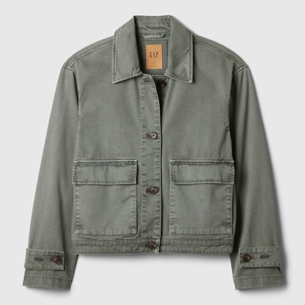 Gap Relaxed Utility Jacket - SP - Laurel Wreath Green - NWT
